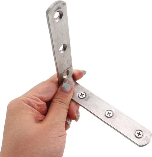 ZQIY 4PCS 100x100mm 4x4 Inch L Bracket Right Angle Brackets Stainless Steel Heavy Duty Corner Shelf Support Connectors