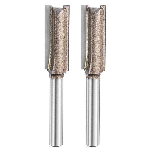 HARFINGTON 2pcs Straight Router Bit 1/4 Inch Shank 7/16" Cutting Dia, 2