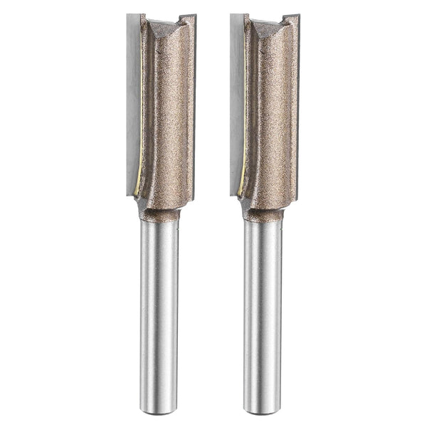 HARFINGTON 2pcs Straight Router Bit 1/4 Inch Shank 7/16" Cutting Dia, 2