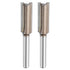 HARFINGTON 2pcs Straight Router Bit 1/4 Inch Shank 7/16" Cutting Dia, 2