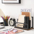 Snughome Desktop Mail Organizer, 2-Slot Matte Black Metal Sorter, File Holder for Home or Office Desktop