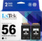 LxTek Remanufactured Ink Cartridge Replacement for HP 56 C6656AN, 2 Pack for Deskjet 5850 5650