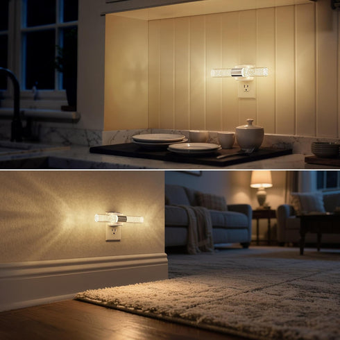 3000K 2 Pack DORESshop LED Night Light, Rotating Night Lights Plug into Wall with Auto Light Sensor Nightlight