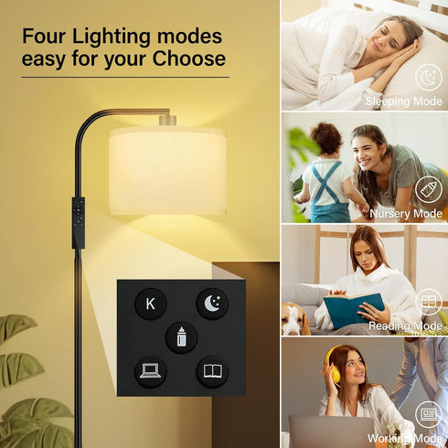 Dimmable Dimmable Temperature,2700k-6500k,67 BoostArea Floor Lamp for Living Room,Arc Sofa Lamps with Remote