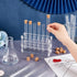 OLYCRAFT 12 Pcs Glass Test Tubes with Rack, Clear Test Tubes with Acrylic Holder