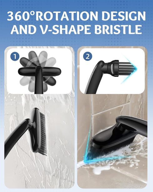 360 (1, TQRR Degree Rotating Crevice Cleaning Brush- Household Hard Bristle Cleaning Brush, Multifunctional Bathroom