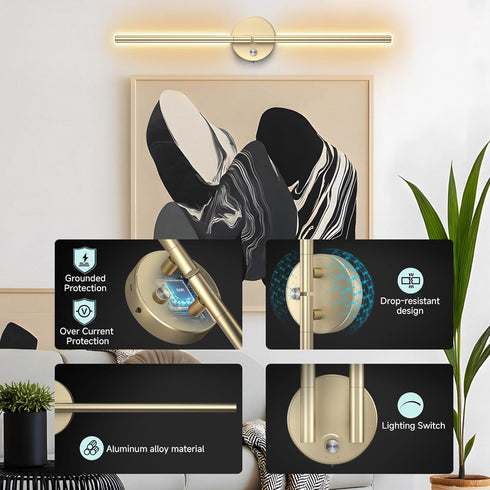 TiInsta 360DIY 3000K-6500K Dimmable Battery Operated Wall Sconce,Wireless Wall Lights with Remote, Rotatable RGB Lamp
