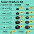 32 Size 258 PC Faucet and Plumbing Rubber Washers Assortment Kit for Outdoor Faucet Repair