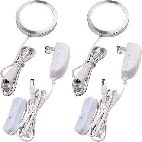 Single Under Cabinet Puck Light, Collection Display Cases Bookshelf Counter LED Lighting,