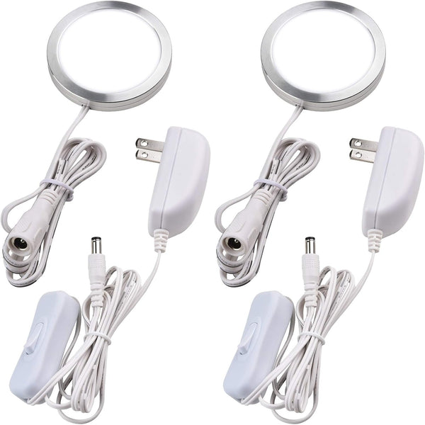 Single Under Cabinet Puck Light, Collection Display Cases Bookshelf Counter LED Lighting,
