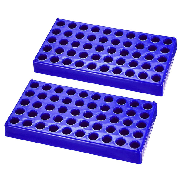 YOKIVE 2Pcs Tube Rack Holder, Polypropylene | Great for 1.5ml, 2ml Lab Test Tube (Blue, 50-Sockets)