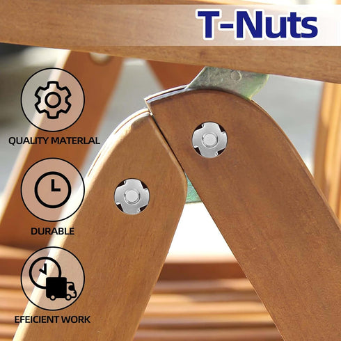 Etauwe 5/16"-18 304 4-Pronged 25 T-Nuts Stainless Steel, Tee Nut for Wood, Rock Climbing Holds, Furniture, PCS