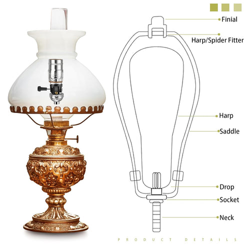 Honoson 2 Pcs Lamp Repair Kit, Table Lamp Rewire Kit with 3 Way Socket and DIY Instructions