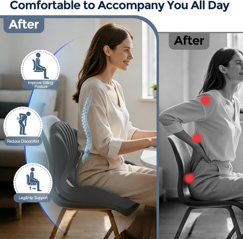 BANKQF Tailbone Seat Cushion for Office Chair and Car, L-Shaped Ergonomic Seat Cushions,Memory Foam Orthopedic Cushion
