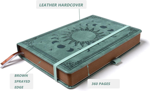 Journal for Men & Women, 360 Pages, Daily Classic Lined Writing Notebook, Hardcover, Vintage Sun & Moon Design