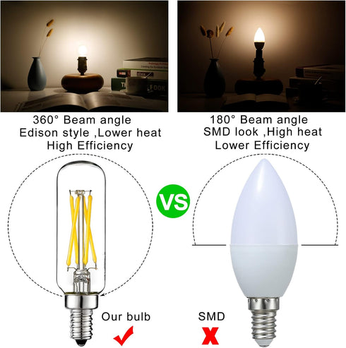 LiteHistory E12 led Bulb 6W Equivalent E12 Candelabra Bulb 60 watt Neutral White 4000K AC120V 600LM Dimmable T6 T25 for Chandeliers,Ceiling Fan and Wall sconces Pack of 6 by LiteHistory
