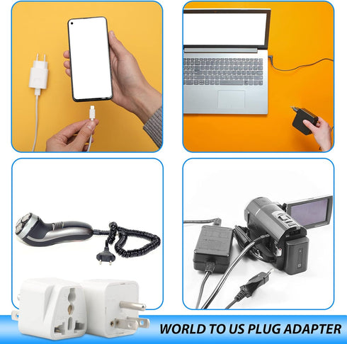 Europe to US Plug Adapter, 3 Pack UK to US Plug Adapter, Universal Travel Adapter for USA, Europe, Australia
