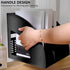 Marte Vanci 2 Pcs Magazine File Holder, Black Plastic Desktop Organizer, Sturdy Vertical 3 Section Folder