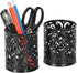 EasyPAG Metal Round Pencil Holder - 2 Pack Black Pen Cup Holders for Desk Organizer