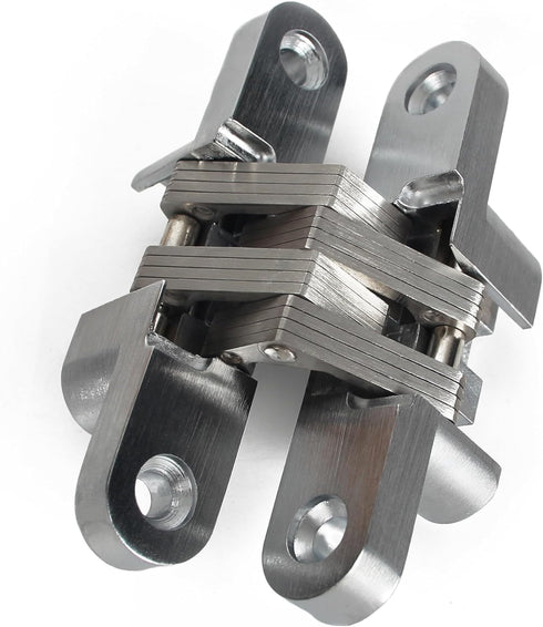 Zinc Alloy Hidden Door Hinge (0-180 Opening Angle) Hardware Accessories (Silver - Small)