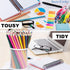 Pen Holder Mesh Pencil Holder, Metal Cup Organizer for Desk Office, White, 4 Pack