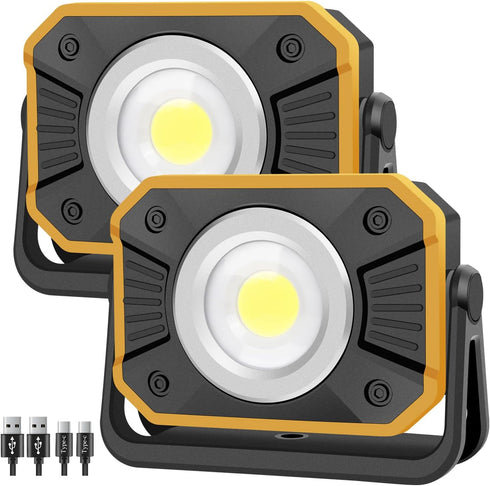 sunzone Rechargeable LED Work Light,Portable Flood Light with Magnetic Base,Super Bright Waterproof Job