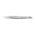 Stainless Steel Serrated Lab Forceps with Straight, Medium-Pointed Tips - 4.75in Length