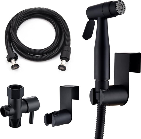 Matte Black Senhozi Toilet Bidet Sprayer, Sprayer Attachment with Stainless Steel Hose