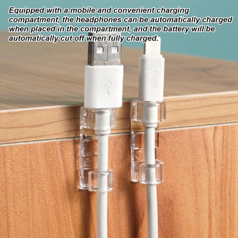 Generic Cord Clips - Clear Adhesive Wire Holder Organizer | Cord Holders | Home Wall Nightstand Table Bedside Bedroom