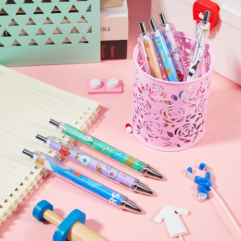 Thenshop Funny Nurse Pens - Cartoon Ballpoint Nursing Pens with Black Ink for Appreciation Gifts (24 Pcs)