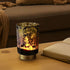 Eywamage Small Battery Operated Table Lamp, Forest Deer Mood Light with Remote, Cordless Glass Lamp