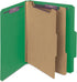 Smead Pressboard Classification File Folder - SafeSHIELD Fasteners, 2 Dividers, 2" Expansion, Letter Size, Green