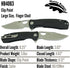 8Cr13MoV 3.63" Honey Badger Knives Large Clip Point Folding Pocket Knife - Steel, Blade, Black FRN Handle - Ball