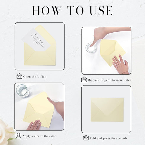 Goefun Wedding Invitation Envelopes 5x7-100 PCS Cream Shimmer A7 Euro Flap for RSVP, Anniversaries, Greeting Cards