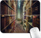 knseva Vintage Bookshelf Mouse Pad, Digital Illustration of Abstract Design Library in Forest