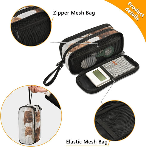 Large Capacity Scottish Highland Cow Pencil Case, Zipper Pen Bag for Student Stationery, Office Supplies Gift for Teens