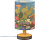 Garden with Cacti Bedside Table Lamp for Bedroom Nightstand, LED Light USB Nightstand Lamp Decor with Button Switch
