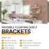 2 Inch 150 LB 3/4 Inch Floating Shelf Bracket Pair - Hidden Shelf Brackets, Weight Capacity, Supports Wall Mounted