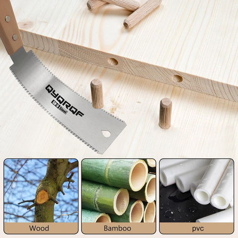 Mini Hand Saw, 6 Inch Japanese Pull Saw with Double Edges, 15/17 TPI Flush Cut Saw for Woodworking DIY Projects (Style