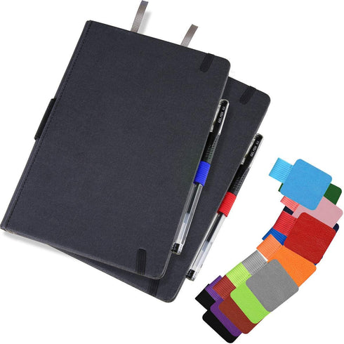 SLSON 12 Pack Self-Adhesive Notebook Pen Loop Holder, Elastic Pencil Holders for Journals, 12 Colors