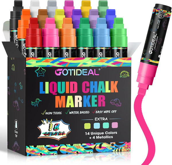 GOTIDEAL Window Markers for Glass Washable,Jumbo Chalk Markers for Blackboard,Car Marker for