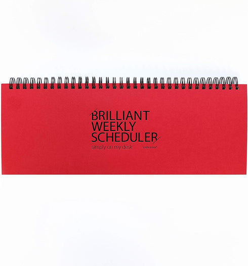 PAPERIAN Brilliant Weekly Scheduler, Wirebound Undated Weekly Planner Pad (Red)