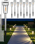12 Pack DERAYSION Solar Pathway Lights Outdoor, Auto Dusk-to-Dawn Landscape Garden Lighting, Waterproof Stainless Steel