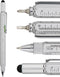 HeTaoCat Gifts Multi Tech Tool Pen 6 in 1 Stylus Pen - Screwdriver Pen with Ruler, Levelgauge, Ballpoint Pen (Silver)