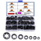 260pcs 7 Size Internal Tooth Starlock Washers Locking Washer Assortment Kit, Black Oxide Finish