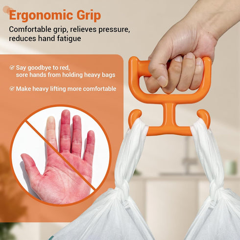100lbs 4 Pack, Grocery Bag Holder Carrier Handle for Plastic Bags Shopping Bags, Each Holds Multi Purpose Heavy Duty