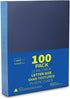 Binditek 100 Pack 12 Mil Sand-Textured Polycover, Midweight Binding Covers, 8-1/2" x 11", Navy for Office Supplies