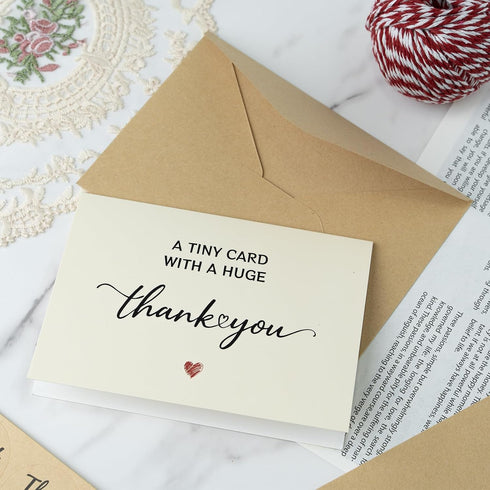 MIXVOVA 25 Pack 350GSM, Thank You Cards with Envelopes, Business, Graduation, Baby Shower & Wedding Thank You Cards