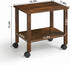 YUFAM 2 Tier Printer Stand with Storage,Under Desk Shelf Printer Table, Rolling Printer Cart for Office,Home,Brown