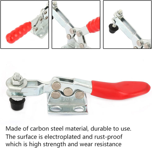 (201) Cryfokt Handle Horizontal Clamp, Carbon Steel Material Carbon Steel Horizontal Clamp, Work Table for Woodworking